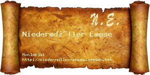 Niedermüller Emese névjegykártya